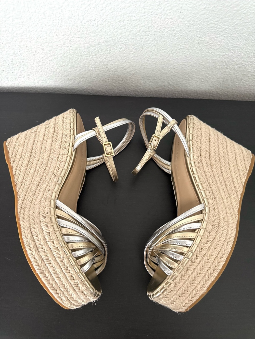 EUC Veronica Beard Ravina Platform Wedge Heels Leather Sandals - Picture 7 of 14